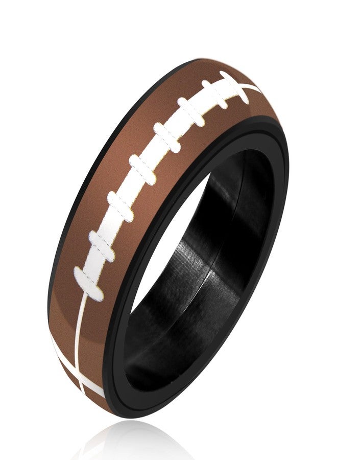 يولوفيدو حلقة دوارة من Uloveido Rugby - حلقات دوارة مريحة من الفولاذ المقاوم للصدأ بعرض 8 مم لتخفيف التوتر والقلق YA5037 (مقاس 11) - Image 1